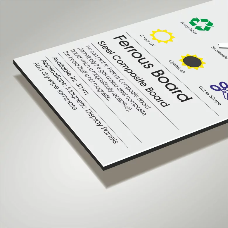 Rigid Board Printing - Direct to Board - Magnetic ACM (Ferrous Board)